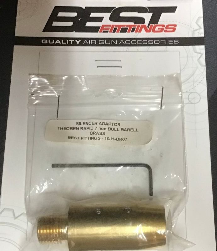 Best Fittings Silencer Adaptor 15.8mm Theoben Rapid NON BULL BARREL MODELS - Brass
