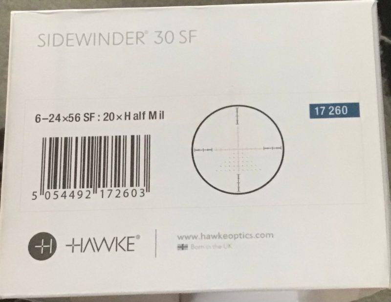 Second Hand Hawke Sidewinder 30 SF 6-24x56 20x Half Mil Reticle - Image 3