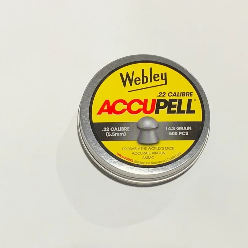 Webley AccuPell Airgun Pellets .22 Cal 14.3 gr