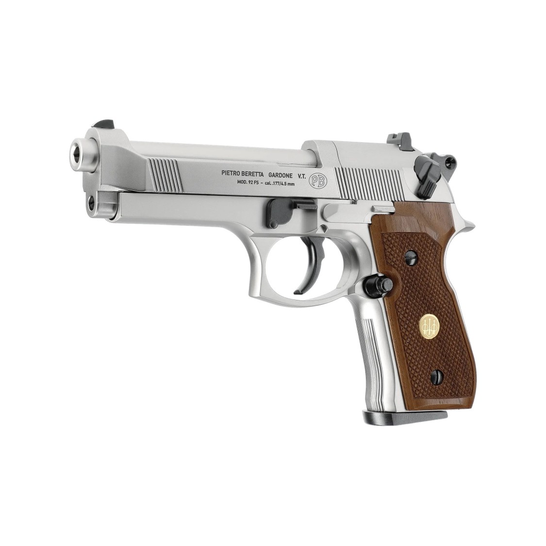 Umarex Beretta M92 FS Nickel with Wooden Grips .177 Cal - Image 3