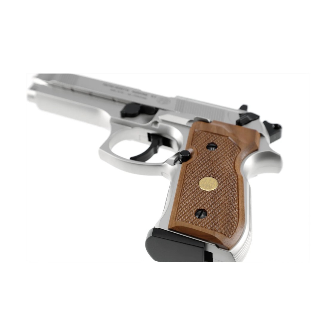 Umarex Beretta M92 FS Nickel with Wooden Grips .177 Cal - Image 5